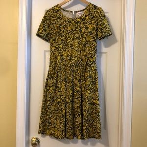 LulaRoe Yellow and Grey Dress
